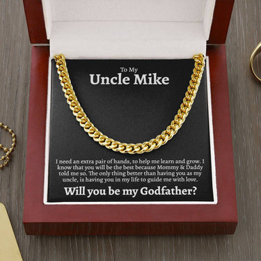 Personalized Godfather Proposal Cuban Link Chain Necklace - Love You This Much